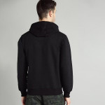 The Lifestyle Co Men Black & White Printed Hooded Sweatshirt